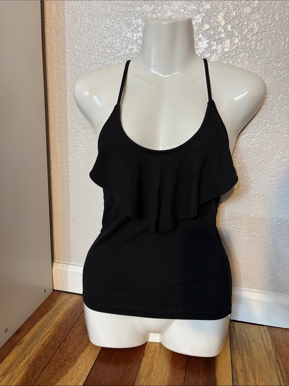 Hollister Black Ruffle Camisole Tank